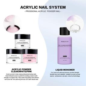 img 2 attached to 💅 Complete Acrylic Nail Kit with Powder, Liquid Monomer, Brush, Forms, and Tips: Perfect Beginner Set for Acrylic Nails Extension - Morovan Acrylic Nail Kit