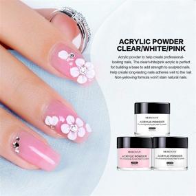 img 1 attached to 💅 Complete Acrylic Nail Kit with Powder, Liquid Monomer, Brush, Forms, and Tips: Perfect Beginner Set for Acrylic Nails Extension - Morovan Acrylic Nail Kit