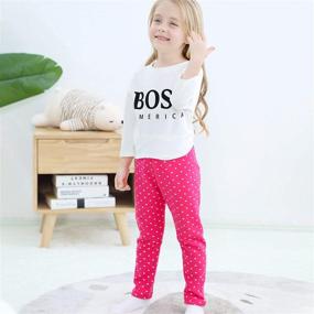img 3 attached to 🧥 Winter Fleece Leggings for Girls - Stretchable Patterned Clothing