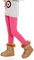 🧥 winter fleece leggings for girls - stretchable patterned clothing logo