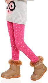 img 4 attached to 🧥 Winter Fleece Leggings for Girls - Stretchable Patterned Clothing