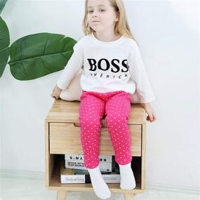 img 2 attached to 🧥 Winter Fleece Leggings for Girls - Stretchable Patterned Clothing