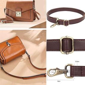 img 3 attached to 👜 JAKAGO 140cm Universal PU Leather Shoulder Strap - Adjustable & Stylish Replacement for Bags, Briefcases, and DIY Purse Making - Brown Color with Metal Swivel Hooks!