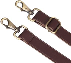 img 2 attached to 👜 JAKAGO 140cm Universal PU Leather Shoulder Strap - Adjustable & Stylish Replacement for Bags, Briefcases, and DIY Purse Making - Brown Color with Metal Swivel Hooks!