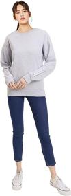 img 1 attached to Esstive Women's Ultra Soft Fleece Lightweight Casual Active Wear Custom Sleeves Crew Neck Sweatshirt - Thin & SEO-Optimized