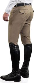 img 2 attached to 👖 Enhanced EuroWeave DX Men's Full Seat Breech with 4-Pocket Front Zip