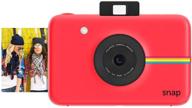 zink polaroid snap instant digital camera (red) with zink zero ink printing technology logo