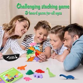 img 2 attached to 🦕 Wooden Dinosaur Stacking Toy: Fun & Educational Toys for 4-7 Year Olds, Perfect Gift for Kids - Includes Storage Bag!