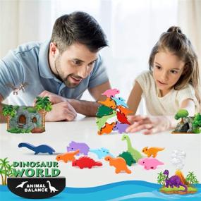 img 3 attached to 🦕 Деревянная игрушка с динозаврами: веселые и образовательные игрушки для детей от 4 до 7 лет, идеальный подарок для детей - включает сумку для хранения!