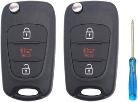 img 4 attached to 🔑 2 PCS Flip Folding Keyless Entry Replacement Key Fob Cover for 2010-2013 Kia Soul & 2012-2014 Kia Rio Sportage - Protective Case Shell