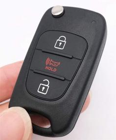 img 3 attached to 🔑 2 PCS Flip Folding Keyless Entry Replacement Key Fob Cover for 2010-2013 Kia Soul & 2012-2014 Kia Rio Sportage - Protective Case Shell