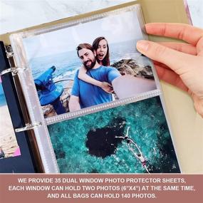 img 1 attached to 📔 DIY Scrapbook 2-in-1 Photo Album, 9.5" x 8.5" - Double-Sided Photo Protect Refill & Black Scrapbook Paper Included - Perfect for Wedding, Anniversary, Traveling, Graduation Gift