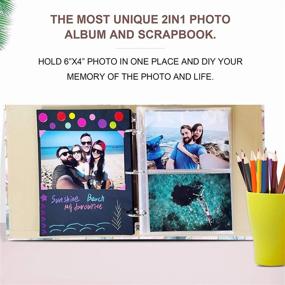 img 2 attached to 📔 DIY Scrapbook 2-in-1 Photo Album, 9.5" x 8.5" - Double-Sided Photo Protect Refill & Black Scrapbook Paper Included - Perfect for Wedding, Anniversary, Traveling, Graduation Gift