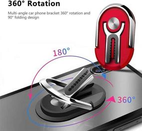 img 2 attached to Multipurpose Mobile Phone Bracket: Universal Car Mount & Finger Grip in Black+Red