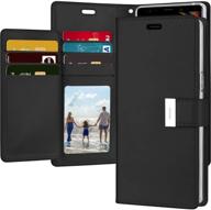 📱 goospery rich wallet samsung galaxy note 9 case (2018) - extra card slots leather flip cover black nt9-ric-blk logo