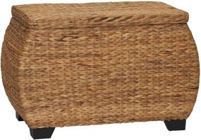 img 4 attached to 🔒 ML-4107 Natural Water Hyacinth Curved Lidded Chest by Household Essentials