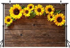 img 2 attached to 🌻 Rustic Sunflower Brown Wood Backdrops: Perfect for Photography, Baby Showers, Birthdays, and More! - LTLYH 7x5FT 051