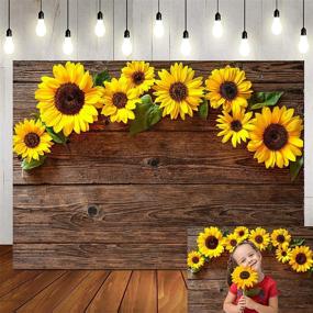 img 4 attached to 🌻 Rustic Sunflower Brown Wood Backdrops: Perfect for Photography, Baby Showers, Birthdays, and More! - LTLYH 7x5FT 051