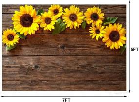 img 1 attached to 🌻 Rustic Sunflower Brown Wood Backdrops: Perfect for Photography, Baby Showers, Birthdays, and More! - LTLYH 7x5FT 051