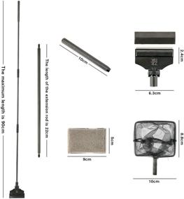 img 2 attached to ZRDR Stainless Steel Algae Scraper Aquarium Cleaning Tool – Glass Aquariums: Algae Scraper, Sponge Pad, Fish Net, Cleaning Brush, Adjustable Length – Durable & Fish Tank Friendly