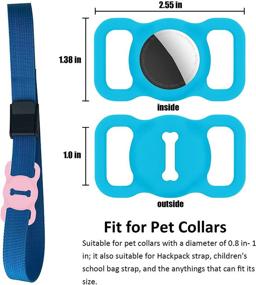 img 3 attached to 🔵 Blue Silicone Protective Case for Apple AirTag GPS Tracker Locator - Ideal for Pet Collar Loop Holder, Dog Cat Accessories - Adjustable, Anti-Scratch, Anti-Lost Fit