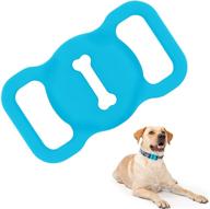 🔵 blue silicone protective case for apple airtag gps tracker locator - ideal for pet collar loop holder, dog cat accessories - adjustable, anti-scratch, anti-lost fit logo