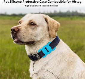 img 2 attached to 🔵 Blue Silicone Protective Case for Apple AirTag GPS Tracker Locator - Ideal for Pet Collar Loop Holder, Dog Cat Accessories - Adjustable, Anti-Scratch, Anti-Lost Fit