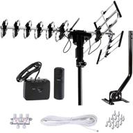 📺 newest model fivestar outdoor hd tv antenna with motorized 360 degree rotation, up to 200 miles range, uhf/vhf/fm radio, infrared remote control, advanced design - installation kit and jpole included logo