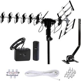 img 4 attached to 📺 Newest Model FiveStar Outdoor HD TV Antenna with Motorized 360 Degree Rotation, Up To 200 Miles Range, UHF/VHF/FM Radio, Infrared Remote Control, Advanced Design - Installation Kit and Jpole Included