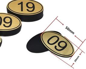 img 3 attached to ABS Engraved 30Mm X 50Mm Oval Table Numbers (1-50) Pubs Restaurants Clubs - Gloden - 1 To 50