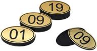 номера столов овальной формы abs с гравировкой 30 мм x 50 мм (1-50) для пабов, ресторанов, клубов - золотые - 1-50 логотип