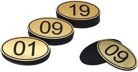 img 4 attached to ABS Engraved 30Mm X 50Mm Oval Table Numbers (1-50) Pubs Restaurants Clubs - Gloden - 1 To 50