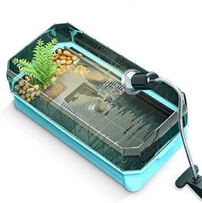 img 1 attached to 🐢 Turtle Tank Kit: Complete with Accessories and High Anti-Escape Fence, Featuring Water Filter