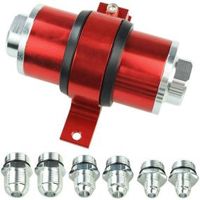 img 2 attached to YJRACING Billet Aluminum Inline Fuel/Gas/Petrol Filter+Bracket - Cleanable 30 Micron - AN6 AN8 AN10 - Red