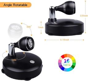 img 2 attached to 💡 LEASTYLE LED Spot Light Indoor: Wireless, Battery-Operated, Dimmable Accent Lights w/ Remote for Painting & Pictures (RGB 2 Pack)