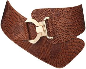 img 4 attached to 🐍 JASGOOD Women's Adjustable Fashion Snake Pattern Dress Belt with Wide Elastic Stretch Waistband