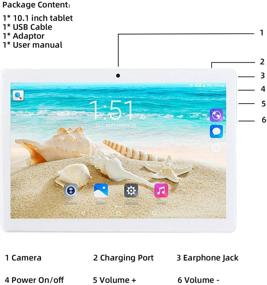img 3 attached to 📱 Veidoo 10 Inch Android Tablet PC with 10.1 inch IPS Screen, Dual Camera, WiFi, GPS, OTG, Bluetooth, Dual SIM Card Slots, 3G Phone Call, 1GB RAM, 16GB Storage, 5000mAh Battery (Silver)