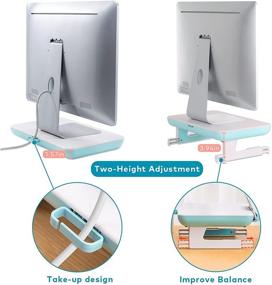 img 3 attached to Foldable Monitor Stand Riser: Adjustable Height with Storage, White - Perfect for PC Laptop & Tablet Phone