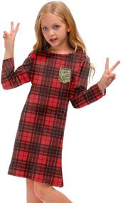 img 3 attached to 🎄 BesserBay Christmas Sleeve Crewneck Pocket Girls' Dress Collection: Festive Fashion for Little Fashionistas