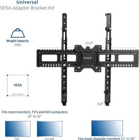 img 1 attached to VIVO Universal Adapter VESA Mount Kit - Secure 🖥️ Mounting for 20-32 inch Flat and Curved Monitors! (100x100mm, Black)