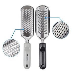 img 4 attached to 🦶 2PCS Foot Rasp Foot File and Callus Remover: Premium Stainless Steel Files for Home Pedicure Foot Care (Big/Small Hole Shaped Mixing Files)