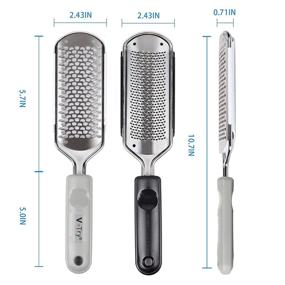 img 3 attached to 🦶 2PCS Foot Rasp Foot File and Callus Remover: Premium Stainless Steel Files for Home Pedicure Foot Care (Big/Small Hole Shaped Mixing Files)