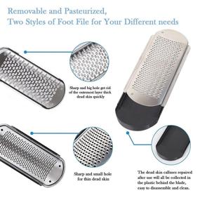 img 2 attached to 🦶 2PCS Foot Rasp Foot File and Callus Remover: Premium Stainless Steel Files for Home Pedicure Foot Care (Big/Small Hole Shaped Mixing Files)