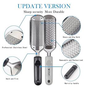 img 1 attached to 🦶 2PCS Foot Rasp Foot File and Callus Remover: Premium Stainless Steel Files for Home Pedicure Foot Care (Big/Small Hole Shaped Mixing Files)