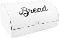 🍞 auldhome vintage enamelware bread bin: farmhouse style white bread box for countertop storage логотип