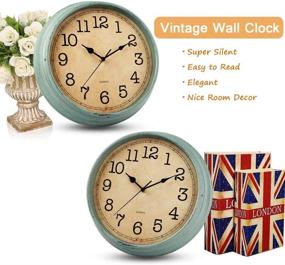 img 1 attached to 🕰️ Hylanda 12-Inch Vintage Retro Wall Clock, Silent Non-Ticking Decorative Wall Clock Battery Operated with Large Numbers and HD Glass Easy to Read for Kitchen, Living Room, Bathroom, Bedroom, and Office