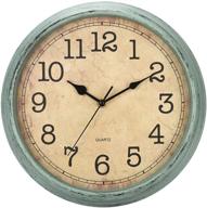 🕰️ hylanda 12-inch vintage retro wall clock, silent non-ticking decorative wall clock battery operated with large numbers and hd glass easy to read for kitchen, living room, bathroom, bedroom, and office logo