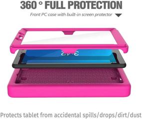 img 3 attached to 🌸 LEDNICEKER Kids Case for Walmart Onn 8” 2019 - Lightweight Handle Friendly Kick Stand Case with Built-in Screen Protector for Walmart Onn 8 Tablet Model ONA19TB002 (2019 Release, Not for 2020) - Rose Color