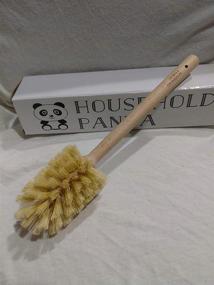 img 1 attached to 🐼 Household Panda Bamboo Bottle Brush - Natural Long Brush for Efficiently Cleaning Kitchen Items, Vases, Pitchers, Mugs - Sturdy Wooden Handle with Dense Bristles for Optimal Cleaning Performance