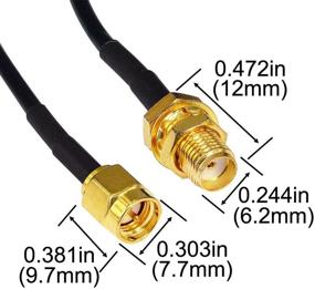 img 1 attached to 🔌 YOTENKO 2M RG174 SMA Male to SMA Female WiFi Antenna Extension Cable, Jumper RF Connector Adapter